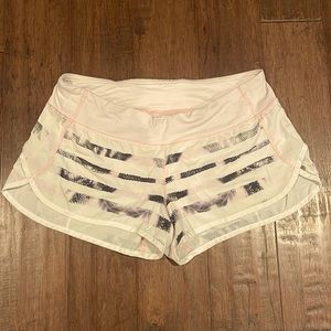 Lululemon, Speed shorts, size 10, white/black/pink